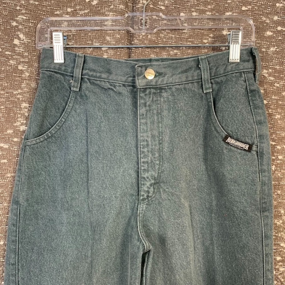Vintage Roughrider High Rise Denim Jeans Lattice Bareback‎ Western Women's 9/10